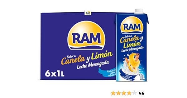 RAM Leche Merengada, Sabor Canela y Limón - 6 x 1 L - Total ...