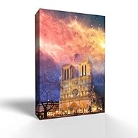Canvas Wall Art Gorgeous City Under Space Canvas Prints Home Artwork Decoration for Living Room,Bedroom - 12x18 inches