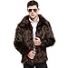 Zicac Men's Faux Fur Coat Winter Warm Fur Jacket Luxury Long Sleeve Overcoat Outerwear Parka(Coffee, US L/Asia Tag XXXL)