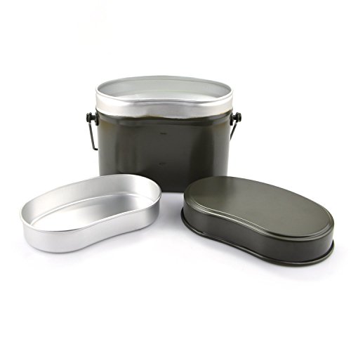 3 Pieces Mess Kit/Mess Tin/Camping Pots/Aluminum Canteen Cup/Lunch Box