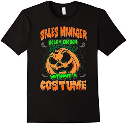 Mens Sales Manager Scary Without Costume Halloween Tshirt Medium Black