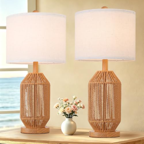 COTULIN Boho Rattan Table Lamps