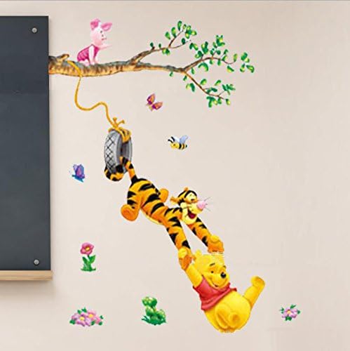 xiaoyanzi99 Removable Vinyl Wall Sticker Mural Decal Art Winnie the Pooh Swinging Wall Decal