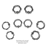 Pair of Steel Notched Captive Bead CBR Earring 10G Thru 6 Gauge