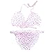 YiZYiF Men's Silky Satin Frilly Print Wirefree Bra Sissy Panties 2 Piece Lingerie Set Pajamas Pink X-Large