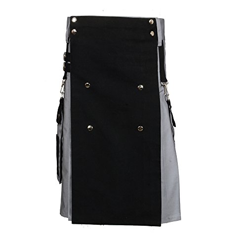 1 Scottish+Black+Gray+Utility+Kilt