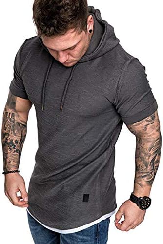 2019 Men's Slim Fit Short Sleeves T-Shirt Muscle Casual Tops Solid Colour Stylish Blouse for Spring Summer