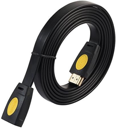 Fivetech Male to Female HDMI Extension Cable 10ft HDMI 2.0 (4K) Ready 28AWG Braided Cord - High Speed 18Gbps Gold Plated For Video 4K 2160p HD 1080p 3D or Xbox PlayStation PS3 PS4 PC Apple TV