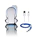 Cool On The Go! Personal Clip On Fan with LED Lights - Versatile Hands-Free Personal Cooling Device - USB Fan/Stroller Fan/Table Fan/Travel Fan/Wearable Fan/Tent Fan/Fan & More... Blue/White