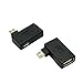chenyang 2 Pack Micro USB OTG Power Adapter 2 in 1 Micro USB Male to USB 2.0 Female 90 Degree Angled Connector Adapter