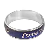 MJartoria I Love You Heart Heat Sensitive Color Changing Emotion Feeling Endless Band Mood Ring Size 5