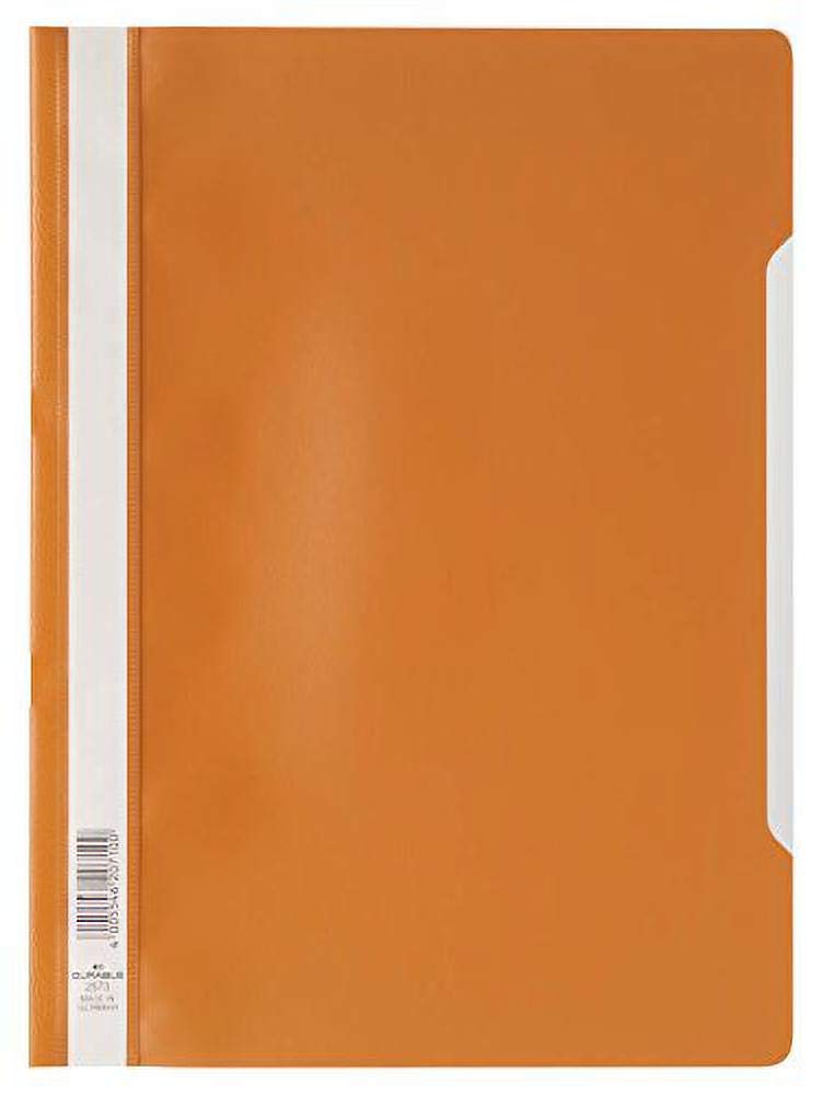 Durable 252309 Clear View Folder-Report File A4 PP, Orange - Pack of 25