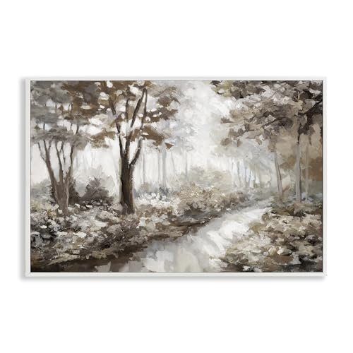 Stupell Industries Misty Forest Stream White Framed Giclee Art Design by Nan, 2…