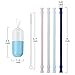 NYKKOLA 1 Pack Collapsible Reusable Silicone Folding Drinking Travel Outdoor Straw Dispensers, 8Inch, Straight Blue