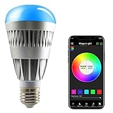MagicLight Pro Bluetooth Smart LED Light Bulb - Smartphone Controlled Sunrise Wake Up LED Lights - Dimmable Multicolored Color Changing Party Lights Bulb - 80w Equivalent