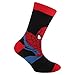 Marvel Spiderman Childrens Boys Official Patterned Socks (Pack Of 3) (US Child 10-13) (Black/Blue/Red)