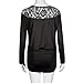 Laimeng, Women Casual Long Sleeve Loose Lace T-Shirt Blouse (XL, Black)