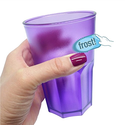 Doimoflair Cocktailglas Graniti 35 cl. aus Hartes Acryl Kunststoff Cocktailbecher Plastik Violett Frost Optik Set 5 stk. – Bild 3