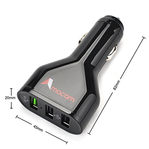 Car Charger Fast USB Charging - Premium 3 Way White USB Adaptor with 2 x Type A & 1 x Type C. Suitable for iPhones, iPads, Android Devices, Tablets etc Intelligent Sensing and High Speed. - Thumbnail 3