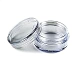 50, Clear, Empty, 5 Gram Plastic Pot Jars, Cosmetic Containers.