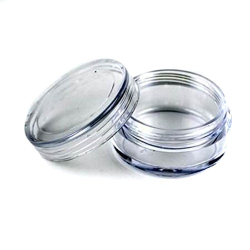 Eforcase 25/50/100 Pcs Clear Empty Plastic Cosmetic Containers 5 Gram Size Pot Jars Eyshadow Container Lot (100 Pcs) by Beauticom