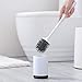 ESTTOP Toilet Brush and Holder, Bathroom Toilet Bowl Brush Set, Silicone Toilet Cleaning Brush Kit with Soft Bristle (White)