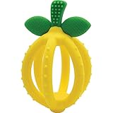 Itzy Ritzy Teething Ball & Training Toothbrush â€“ Silicone, BPA-Free Bitzy Biter Lemon-Shaped Teething Ball Featuring Multiple Textures to Soothe Gums and an Easy-to-Hold Design, Lemon