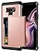 SAMONPOW Wallet Cover for Galaxy Note 9 Case Hybrid Dual Layer Protective Case Card Holder Shell Anti Scratch Hard Soft Rubber Bumper Cover Case for Samsung Galaxy Note 9 Rose Gold