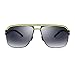 i-Design Gradient Rectangular Black Yellow Metal Frame Mens Sunglasses Screw Free 62mm Grey Nylon TR90 Lenses 100% UV Protection 400nm Super Light Comfortable with Extra Flexibility and Strength 1010