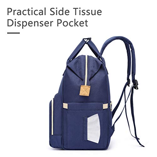 HaloVa Diaper Bag, Baby Nappy Bag, Large Capacity Mommy Daddy Travel Backpack, Blue
