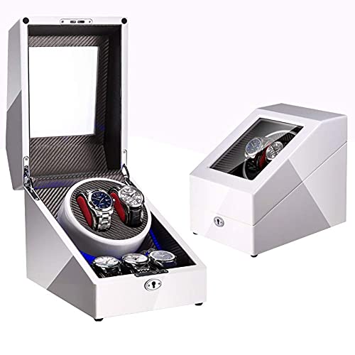 DRRHY for Automatic Watches with Extra 3 Storages LED Illumination Wood Shell Piano Finish Silent Motor Self Winding (D) Watch Winder