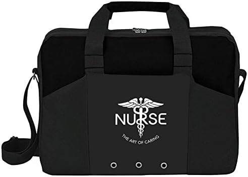 Nurse The Art Of Caring Caduceus Briefcase Office School Travel Business Personal Organizer - Black