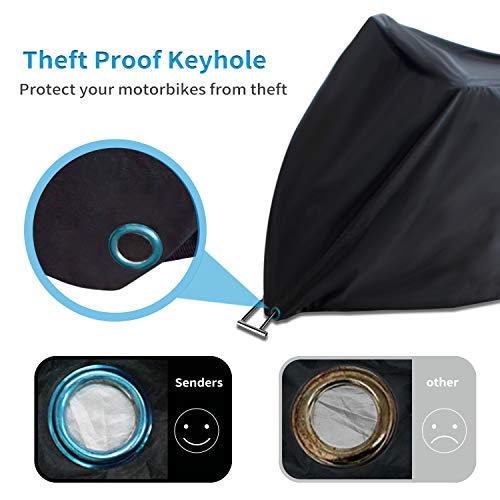 Motorhoes, Senders motorgarage, winterbestendig, waterdicht, 190T motorzeil, outdoor, met slotgaten, stofdicht, dekzeil… - Image 7