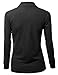 Xpril Luxurious Solid Long Sleeves PK Polo Shirt Black Size XL