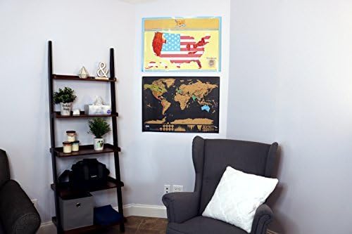 Scratch Off Map WORLD US Map Poster Set | Two Maps  | Complete Accessories Bundle | New Gift 2018 | Explore The World + USA | Great Present For The Travel or Geography Curious