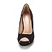 DREAM PAIRS Women's City_ot Black Fashion Stilettos Peep Toe Pumps Heels Shoes Size 6.5 B(M) US