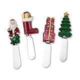 Wine Things Christmas Resin Cheese Spreaders Set of 4