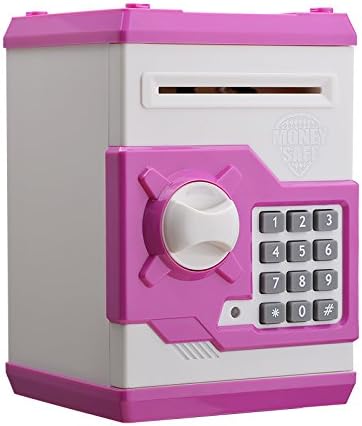 JUMERY Electronic Money Bank, Cartoon Password Piggy Bank Cash Coin Can, Toy Gifts Birthday Gifts for Kids (Pink)