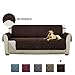 Pet Friendly Plush Reversible Furniture Sofa Protector with Elastic Straps Features to Prevent Stains/Protect from Pets, Spills, Wear and Tear (Sofa Cover: Brown/Beige)-75'' x 110''