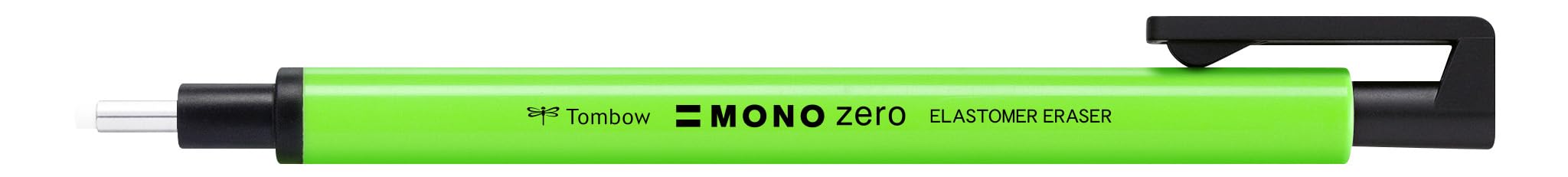 Tombow Mono Zero Eraser Pen neon Green, Precise Erasing with Round 2.3 mm tip, Slim Body, refillable, Recycled Material [EH-KUR63]