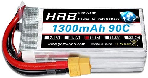 YUNIQUE UK 1 Lipo HRB Battery Piece 11.1V 1300mAh 90C 3S with XT60 Plug for FPV Racing RC Quadcopters Helicopters Airplanes Multi-Motor Hobby