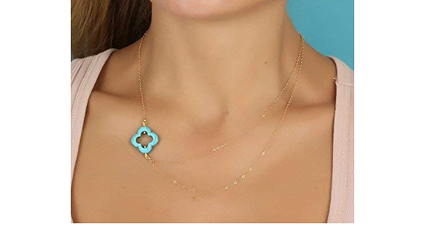 Turquoise clover necklace 
