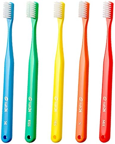 オーラルケア【キャップ付き】タフト24歯ブラシ×5本入 アソート (ＭＳ（ミディアムソフト）)