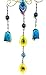 Bejeweled Display Round Peacock w/ Glass Wind Chime & Home Decor