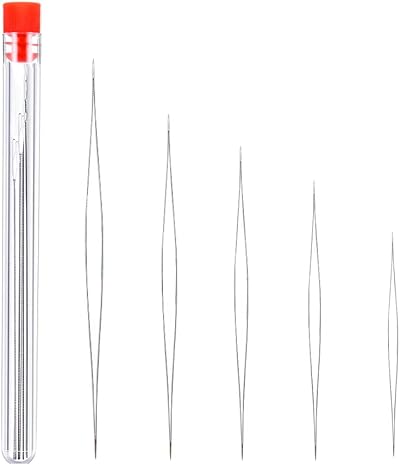 CCLKHY Bead Needle Set, 5 Stainless Steel Big Eye Beading Needles