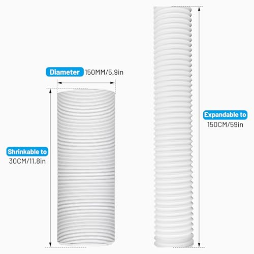 Flexible Air Conditioning Hose Air Conditioner Hose with 1.5M Length, 150mm for Air Conditioner, Range Hood, Dryer, Dehumidifier