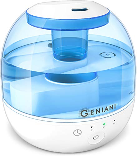 GENIANI Ultrasonic Cool Mist Humidifier - Premium Quality 2L Water Tank Humidifiers for Bedroom/Living Room/Baby with Night Light - Auto Shut Off and Filter-Free, 2-Year Warranty (2020 Edition) - Thumbnail 7