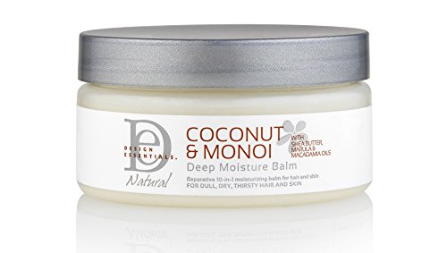 Design Essentials Natural Deep Moisture Balm with Raw African Shea Butter for Head-to-Toe Insane Moisture-Coconut & Monoi Collection, 7.5oz