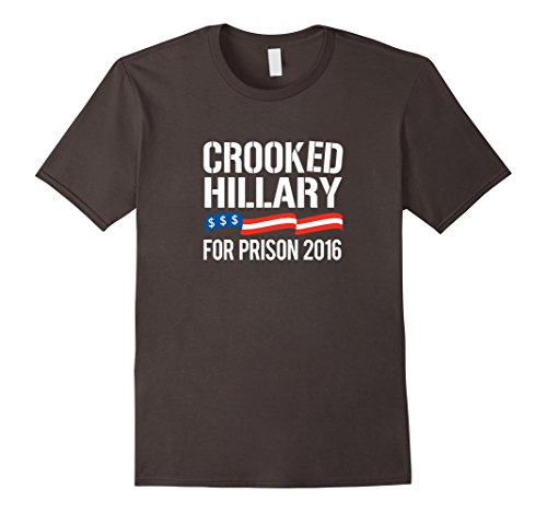 Mens Crooked Hillary for Prison 2016 T-shirt 3XL Asphalt