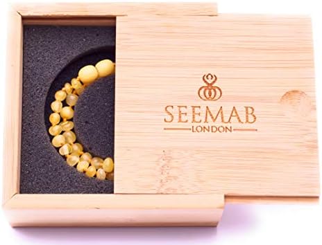 Genuine Amber Necklace, Baltic Amber Bracelet for Babies & Toddlers, Soothing and Healing Properties, Knotted for Extra Safety - By Seemab London